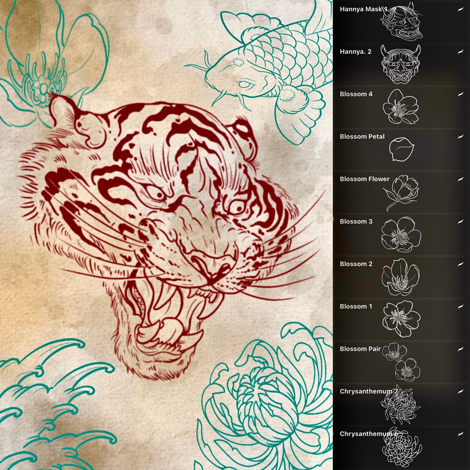 Buy Year of the Tiger Traditional Tattoo Flash Hand Painted and Gilded to  Order Online in India - Etsy